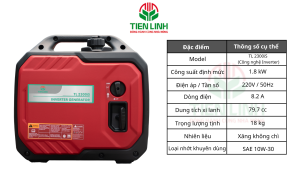 Máy phát điện TL 2300iS, máy phát điện Tiến Linh, máy phát điện biến tần mini.